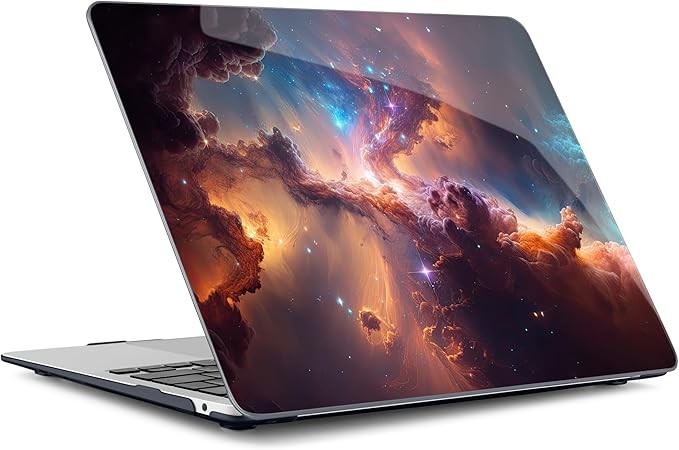 Batianda Case for M1 MacBook Air 13 Inch Model A2337 A2179 A1932 2021 2020 2019 Release,3D Painted Creative Series Design Hard Shell with Keyboard Cover & Screen Protector, Nebula