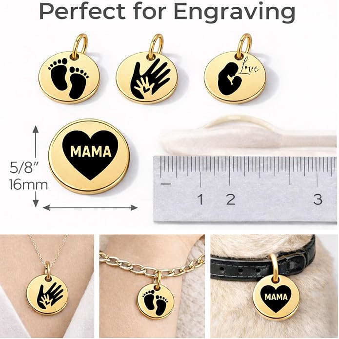 SM Design Pregnancy & New Baby Charm Set – Set of 4 Meaningful Stainless Steel Charms – Great for Crafting, Making Bracelets and Necklaces - Meaningful Keepsake Charms for Expecting & New Moms