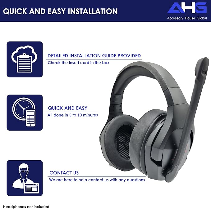 AHG Upgrade Premium Replacement Cloud Stinger Ear Pads Cushions and Headband Cover. Compatible with Kingston HyperX Cloud Stinger Headset. Premium Protein Leather | Extra Thick AHG FlexiSoft Foam