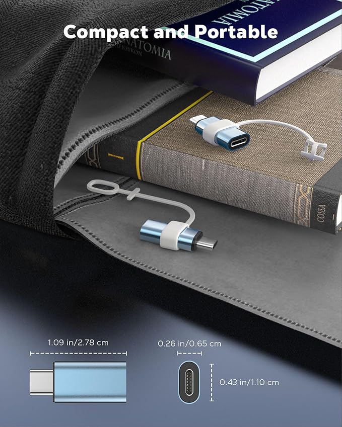 MoKo Lightning to USB C Adapter 2Pack, NOT for Lightning Earbuds/Headphones/OTG, USB-C to Lightning Adapter for iPhone Air 17 16 15 Pro Max Plus,iPad Pro/Air,Galaxy,ONLY for Charging/Data Sync, Cyan