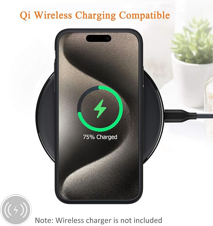 Battery Case for iPhone 15 Pro, 10000mAh Rechargeable Portable Charging Case with Wireless Charging, Compatible for iPhone 15 Pro (6.1 inch) with CarPlay, Extend Battery Pack Charger (Black)