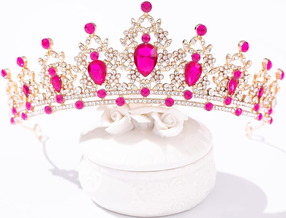 FORSEVEN Crystal Tiaras for Women, Wedding Tiaras and Crowns for Women Tiaras for Birthday Party Princess Crown Hair Accessories Bride Rhinestone Halloween Decorations Headband