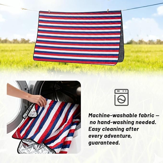Picnic Blanket Waterproof 80"x80" – Extra Large Outdoor Blanket for Beach, Park, Grass, Lawn, Camping, Sandproof, Foldable & Portable Mat, Wedding Registry Gift for Family & Travel