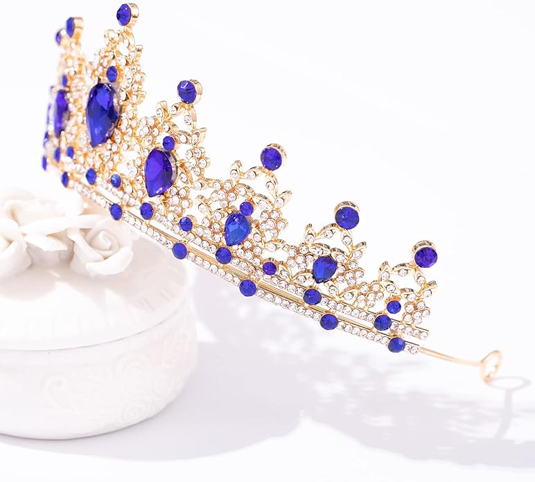 FORSEVEN Crystal Tiaras for Women, Wedding Tiaras and Crowns for Women Tiaras for Birthday Party Princess Crown Hair Accessories Bride Rhinestone Halloween Decorations Headband