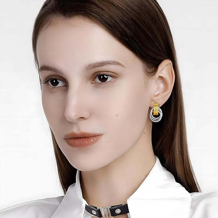 Gold Geometric Drop Dangle Earrings for Women Long Link Dangle Earrings Jewelry Gift