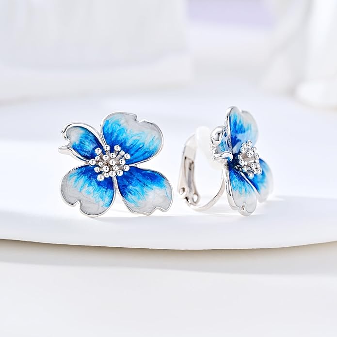 Clip on Earrings Women, 14K Gold Plated Earrings for Sensitive Ears, Fashion Women's Earrings Jewelry Birthday Gift for Wife Grandma Daughter Girls on Christmas Thanksgiving