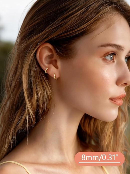 FaithHeart Sterling Silver Hoop Earrings for Women, Hypoallergenic Huggie Hoop Earrings Lightweight Small Cartilage Earrings Hoop Earring Dainty Everyday Earrings 6/8/10/12/14/15/16/18/20mm