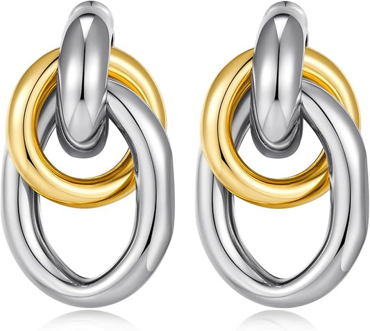 Gold Geometric Drop Dangle Earrings for Women Long Link Dangle Earrings Jewelry Gift