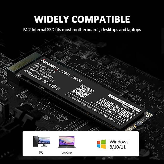S501 256GB NVMe SSD 3D NAND1.3 PCIe Gen3x4 M.2 2280 Internal Solid State Drive (Read Speed up to 2,050 MB/s) Compatible with Laptop & PC Desktop