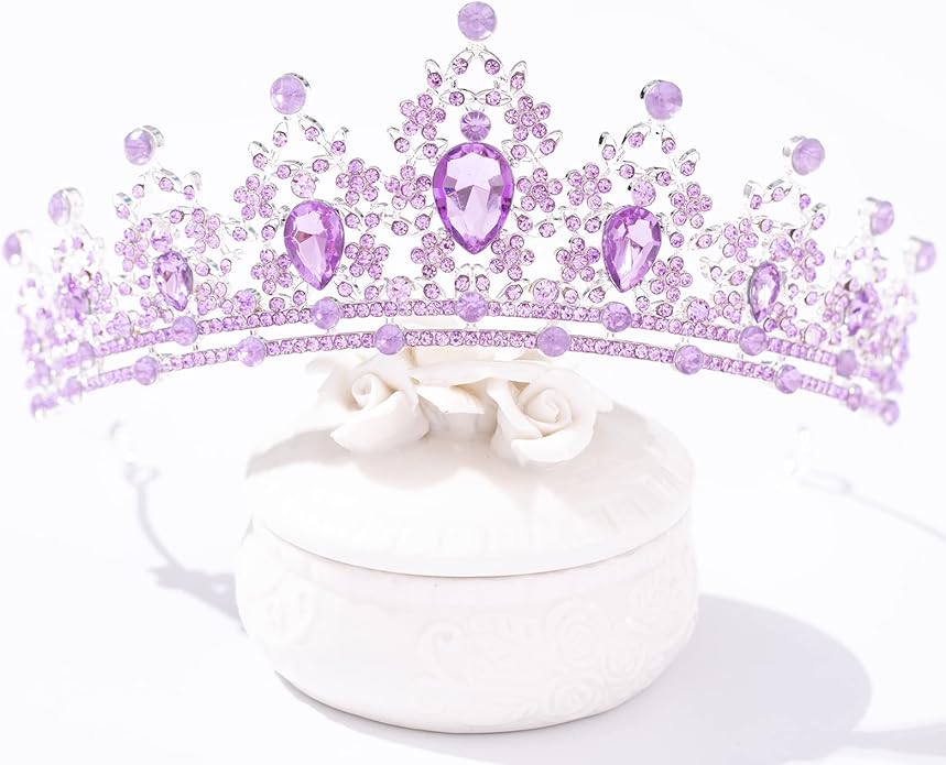 FORSEVEN Crystal Tiaras for Women, Wedding Tiaras and Crowns for Women Tiaras for Birthday Party Princess Crown Hair Accessories Bride Rhinestone Halloween Decorations Headband