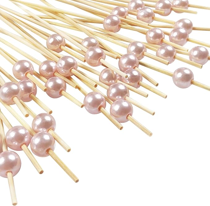 Cocktail Picks for Appetizers, Toothpicks for Appetizers, 100PCS Pink Cocktail Toothpicks for Drinks, Appetizer Skewers for Charcuterie Cups Board