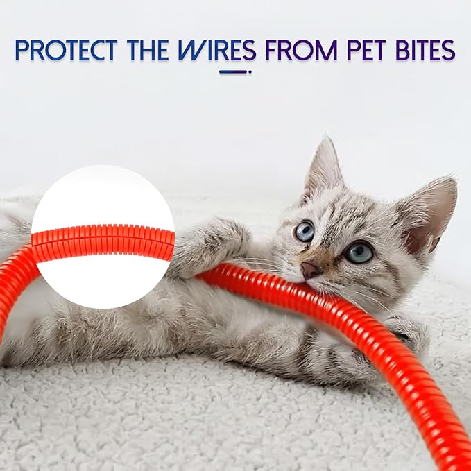 Split Wire Loom Tubing, 10,25ft Cord Protectors from Pets No Chew, Flexible Wire Covers Cord Protectors, Protective Split Cable Sleeve for Automotive Home Industrial Wires(Red, 0.98inch-10ft)