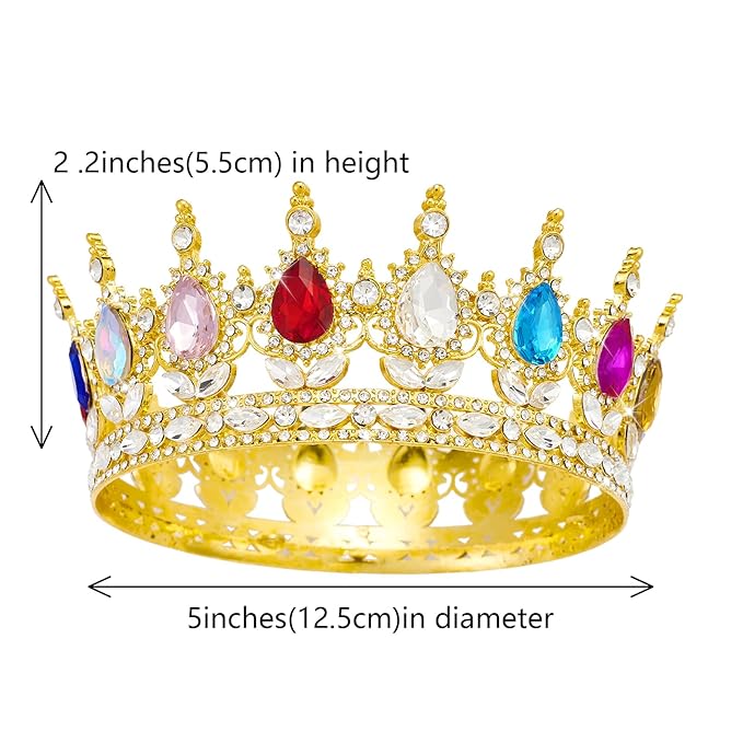 Queen Crown Rhinestone Wedding Tiara for Women - Costume Party Hair Accessories, Princess Birthday Crystal Bridal Crown