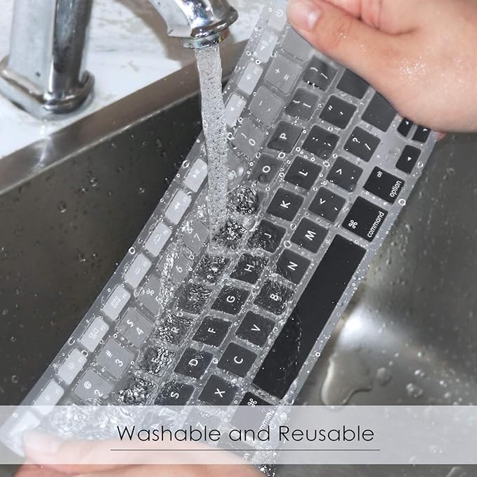 Allinside Gray Ombre Keyboard Cover Skin for MacBook Pro 13" 15" 17" (2015 or Older Version), MacBook Air 13" A1369/A1466, Older iMac Wireless Keyboard MC184LL/B