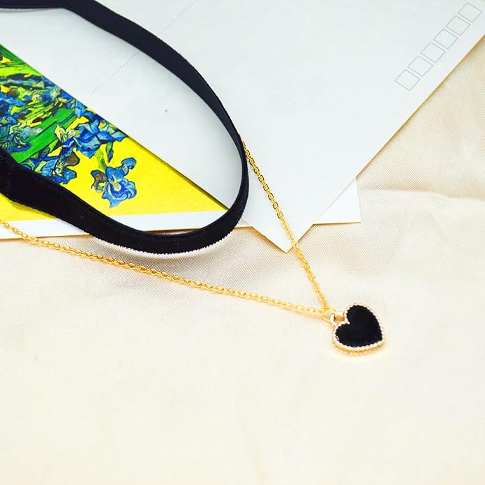 MOMOCAT Heart Necklace Adjustable Red Choker Classic Collar Necklaces for Women and Girls Velvet Chocker Necklace
