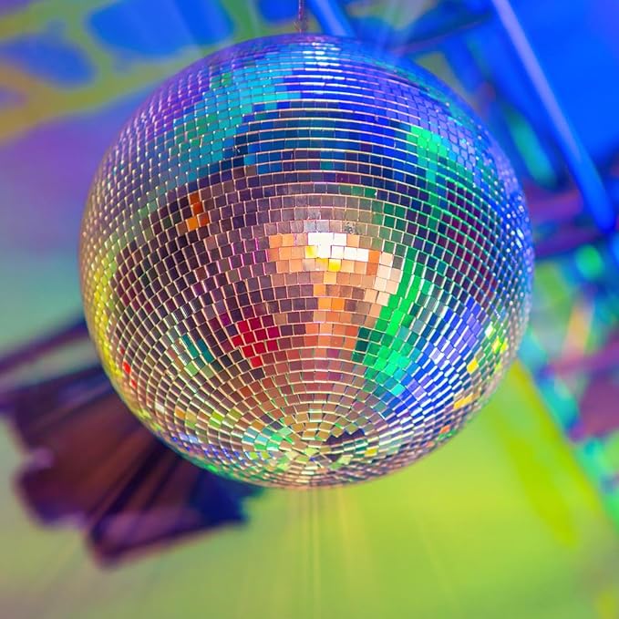 VEVOR Mirror Disco Ball, Large 20 Inch Party Mirror Ball with Hanging Ring, Lightning Disco Ball Party Decorations, Ideal for DJ Club, Stage, Wedding, Birthday, Christmas, New Years Celebration