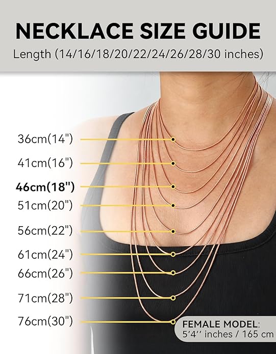 ChainsHouse Snake Chain Necklace for Women 1.2mm, 14-30" Adjustable with 5cm Extender for Pendants Lockets, Rose Gold/Stainless Steel/Black/14K Gold Hypoallergenic Dainty Jewelry Gift