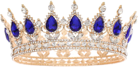 FORSEVEN Queen Crown Rhinestone Wedding Crowns and Tiaras for Women Costume Party Hair Accessories Princess Birthday Crown Crystal Bridal Crown Halloween Decorations Headband