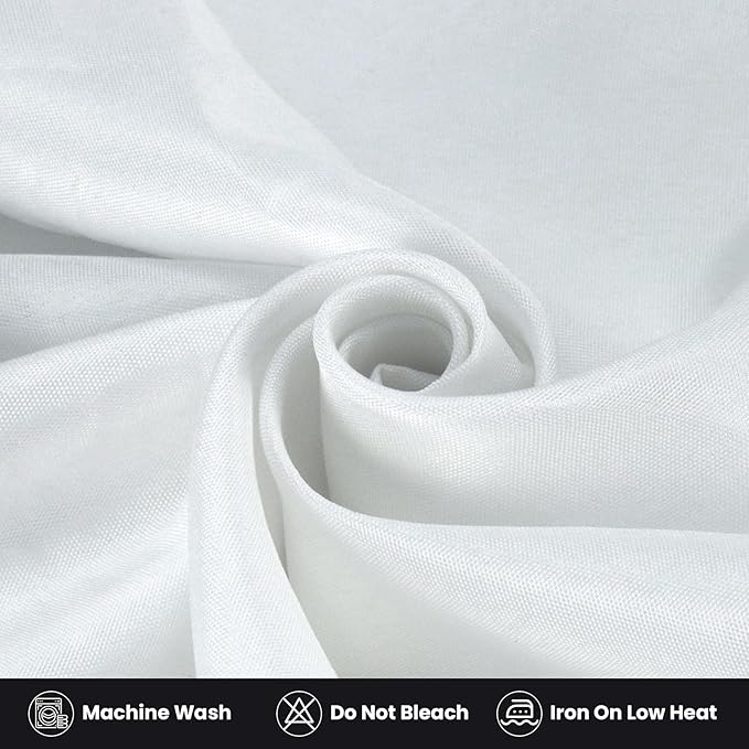 Ascoza 2 Pack Fitted Tablecloth for 8 Foot Rectangle Tables 96 x 30 Inch White Table Covers Water Resistant Polyester Table Cloth for Wedding, Parties,Display, Trade Show (White)