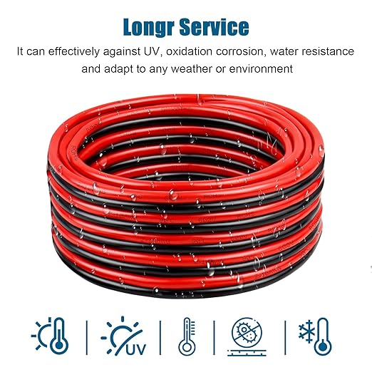 10 Gauge Wire 2 Conductors Copper Wire, 10 AWG Battery Cable Oxygen Free Copper Wire for Solar Panel, Automotive, Trailer, RV and Speaker (10 Gauge 30FT)