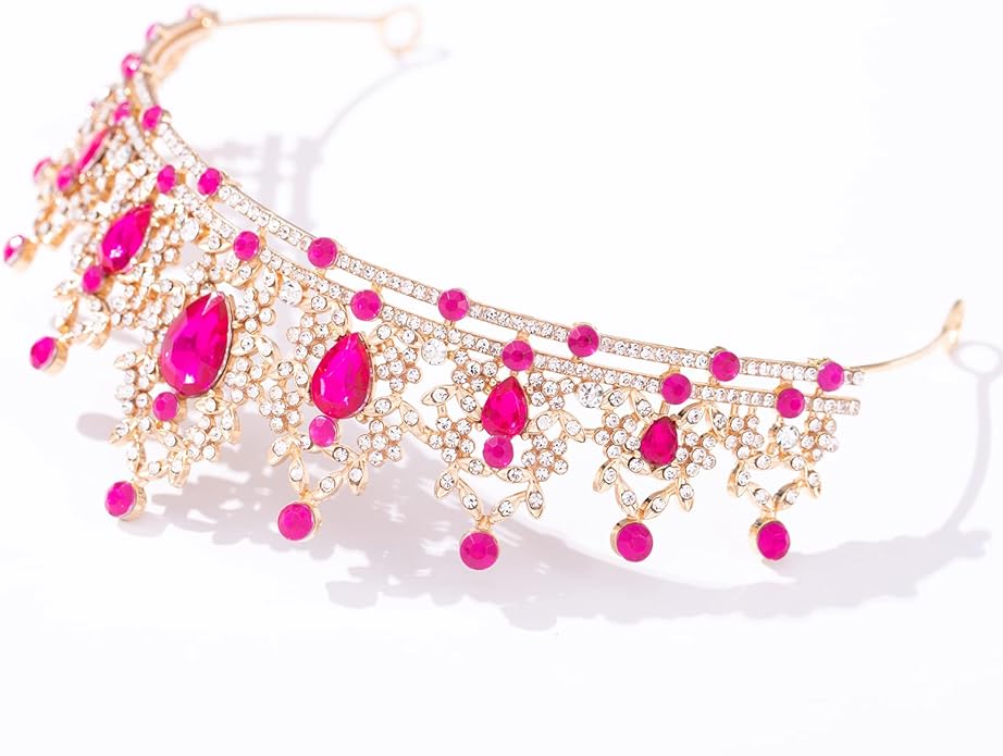 FORSEVEN Crystal Tiaras for Women, Wedding Tiaras and Crowns for Women Tiaras for Birthday Party Princess Crown Hair Accessories Bride Rhinestone Halloween Decorations Headband
