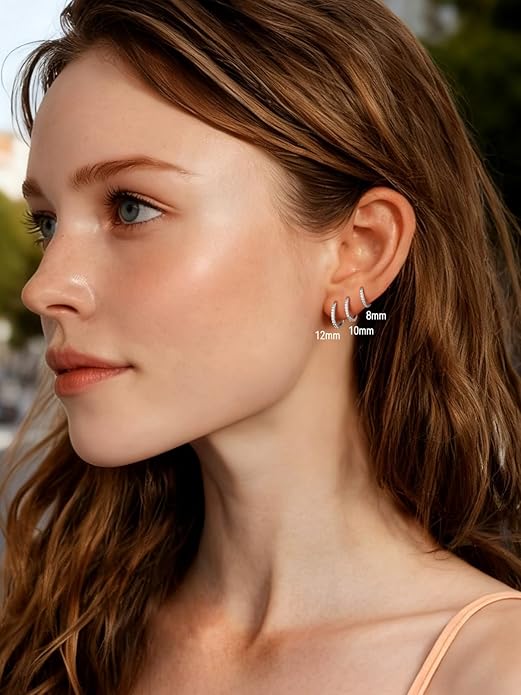 FaithHeart Sterling Silver Hoop Earrings for Women, Hypoallergenic Huggie Hoop Earrings Lightweight Small Cartilage Earrings Hoop Earring Dainty Everyday Earrings 6/8/10/12/14/15/16/18/20mm