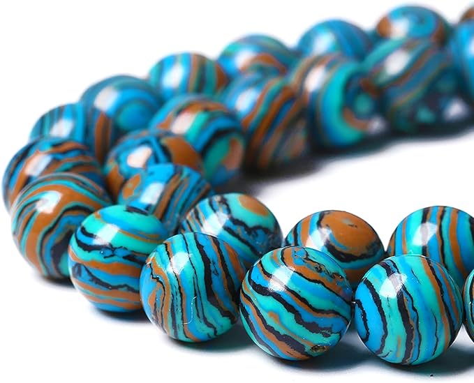 90PCS 4mm Natural Blue Malachite Stone Beads Round Loose Gemstone Beads for Jewelry Making DIY Bracelet Necklace 15 Inch,Energy Stone Healing Power (Blue Malachite, 4mm)