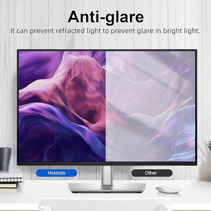 Magnetic Hanging Computer Privacy Screen 32 Inch, Removable Privacy Shield for 16:9 Widescreen Frameless Monitor, Anti Spy Anti Scratch Anti Glare Blue Light Screen Guard