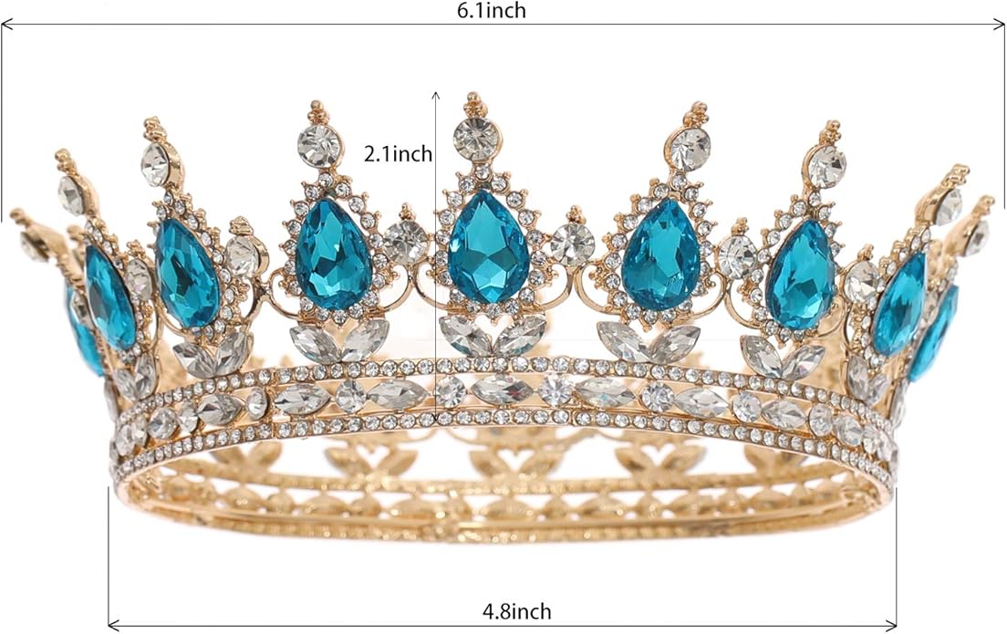 FORSEVEN Queen Crown Rhinestone Wedding Crowns and Tiaras for Women Costume Party Hair Accessories Princess Birthday Crown Crystal Bridal Crown Halloween Decorations Headband