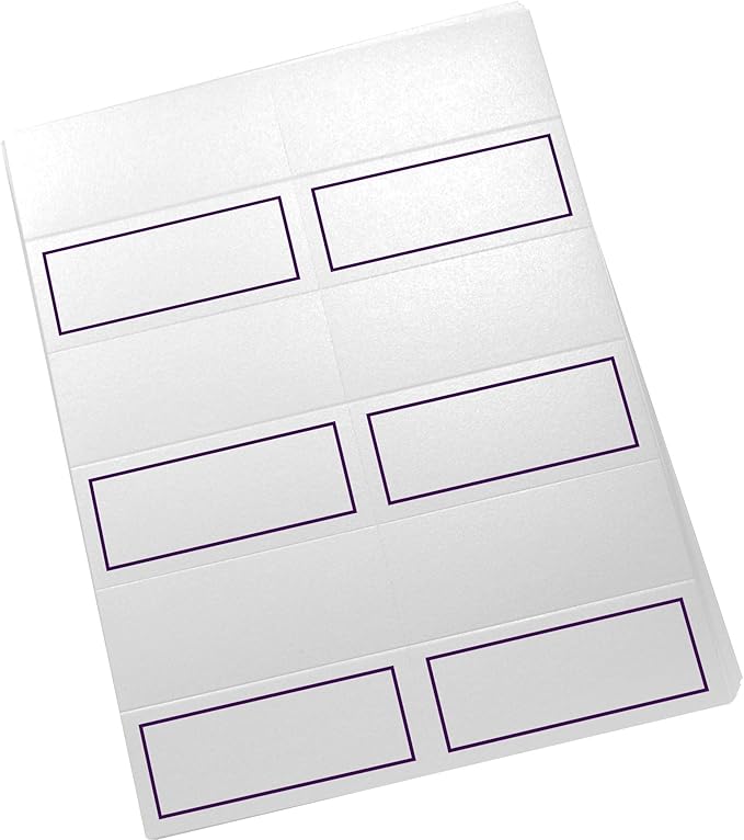 Single Line Border Printable Place Cards, Eggplant (Choose Color), Set of 60 (10 Sheets), Laser & Inkjet Printers - Wedding, Party, Dinner, and Special Events - Made in the USA
