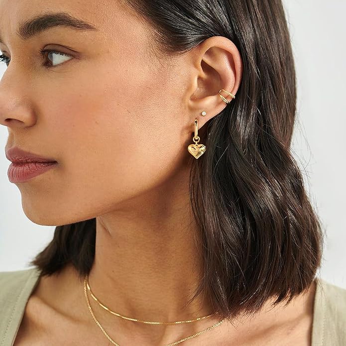14K Gold Earring Cross Waterdrop Butterfly Heart Knot Earrings for Women Gold Silver Cross Leverback Drop Gold Silver Teardrop Hoop Dangle Earring White Gold Dangle Drop Earring