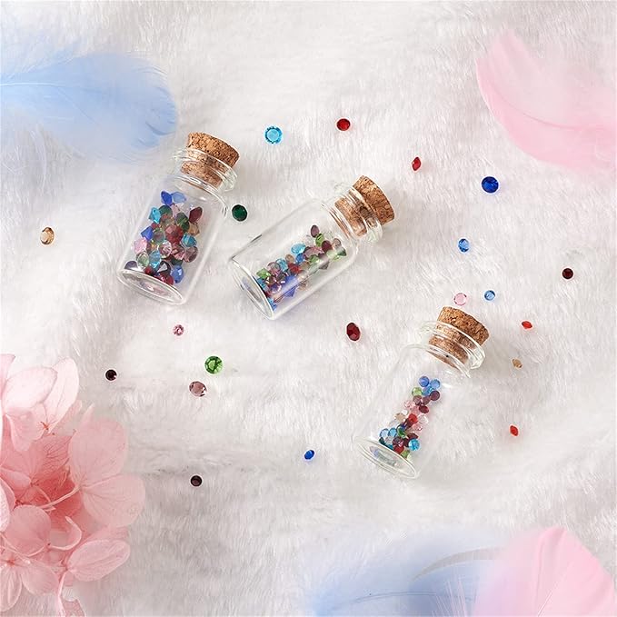 Fashewelry 180pcs 3mm/4mm/5mm Crystal Glass Birth Stone Cabochons 12 Colors Mini Pointed Back Faceted Diamante Rhinestone Gems for Floating Living Memory Charm Bracelet Necklace Nail Art Craft