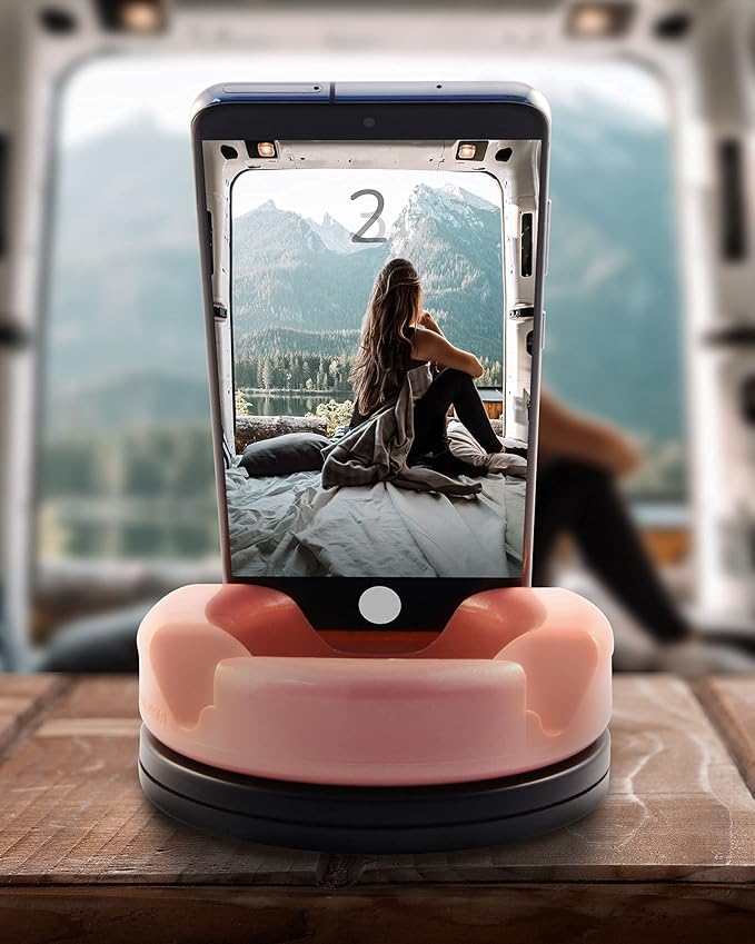 GoDonut – Phone Stand 360 Swivel – Cell Phone Holder + iPad Stand Desk Organizer - Compatible with Tablet, iPhone, Kindle & Most Smartphones – Red