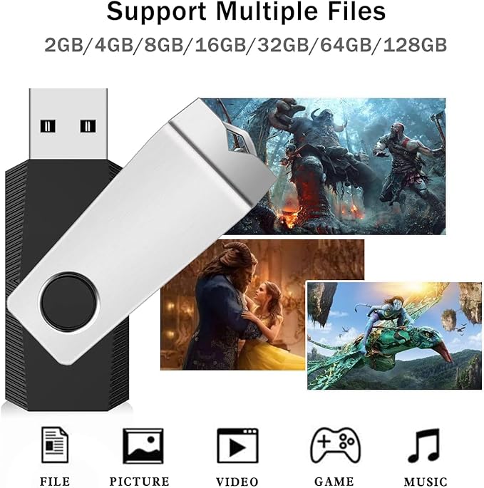 (Not 128GB) 128MB Flash Drives 100 Pack, Wooolken USB 2.0 Thumb Drive with Lanyards Bulk USB Sticks for Weddings,Office, School, Data Storage Backup