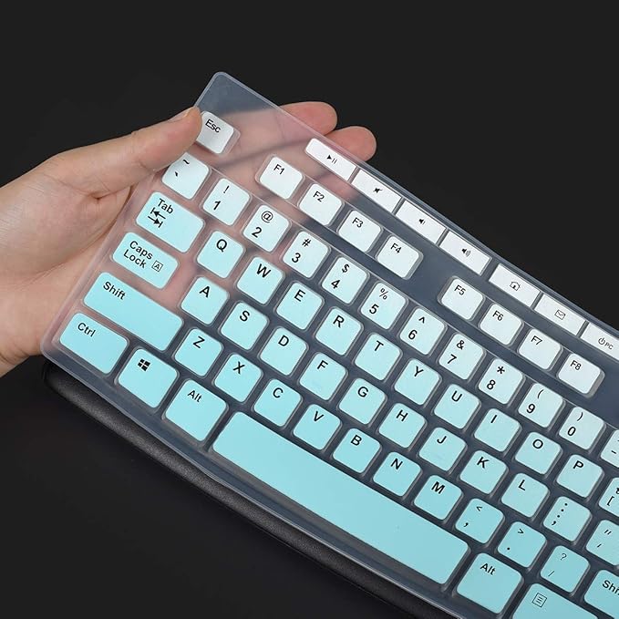 Keyboard Cover for Logitech MK370 MK295 MK270 K270 Wireless Keyboard, Logitech MK295 MK270 Keyboard Accesseries, MK370 Keyboard Skin Protector - Gradual Mint