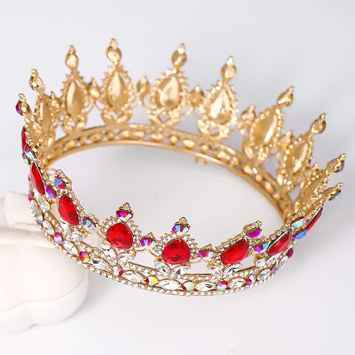 FORSEVEN Queen Crown Rhinestone Wedding Crowns and Tiaras for Women Costume Party Hair Accessories Princess Birthday Crown Crystal Bridal Crown Halloween Decorations Headband