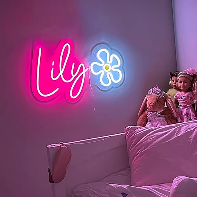Custom Neon Signs, Neon Sign Customizable for Wall Decor, Custom Kids Name Sign,Personalized Neon Sign for Wedding Birthday Party Christmas Gifts