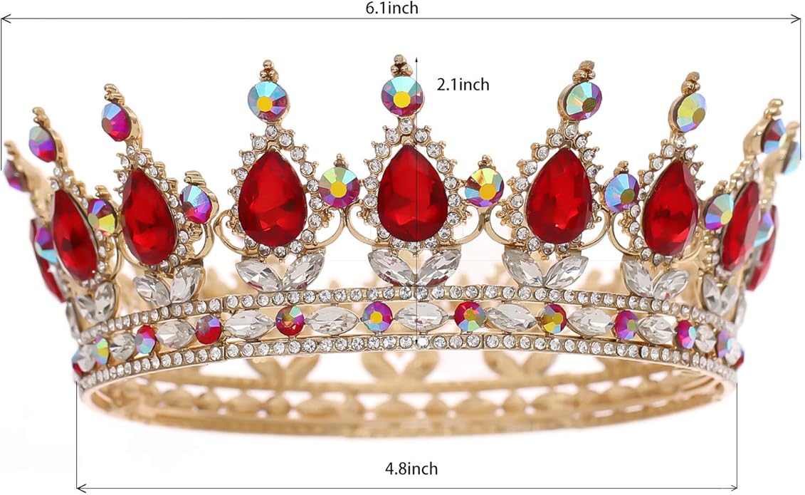 FORSEVEN Queen Crown Rhinestone Wedding Crowns and Tiaras for Women Costume Party Hair Accessories Princess Birthday Crown Crystal Bridal Crown Halloween Decorations Headband
