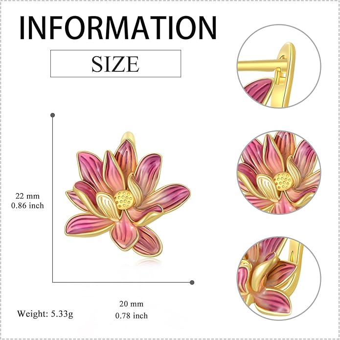 VONALA Flower Earrings for Women 925 Sterling Silver Rose/Lotus/Scottish Thistle/Tulip/Lilac/Mushroom/Pineapple Dangle Drop Earrings Flower Jewelry Gifts for Women Girls Birthday Gifts