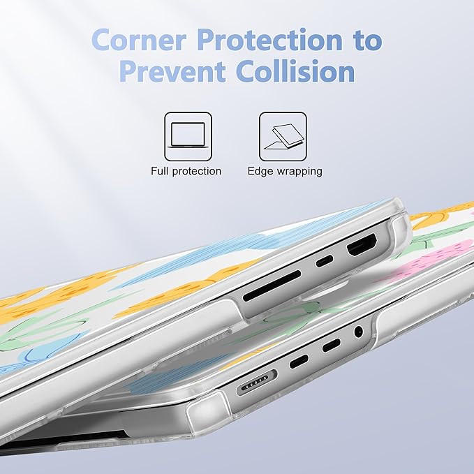 for MacBook Pro 16 inch Case 2021 2022 2023 2024 Release A3186 A3403 M4 A2991 M3 A2780 M2 A2485 M1 Pro/Max, Hard Shell Case with Screen Protector & Keyboard Cover, Colorful Bow