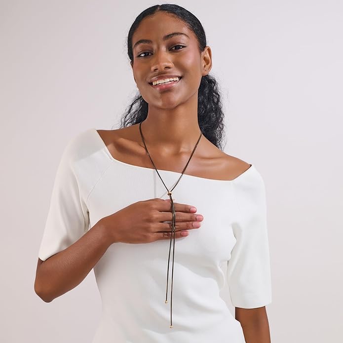 Gold Silver Necklace for Women Y Chain Adjustable Gold Long Necklaces Fashion Dainty Jewelry