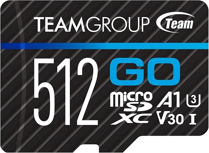 TEAMGROUP GO Card 512GB Micro SDXC UHS-I U3 V30 4K, R/W up to 100/90 MB/s for GoPro & Action Cameras High Speed Flash Memory Card for Outdoor, Sports, 4K Shooting TGUSDX512GU302