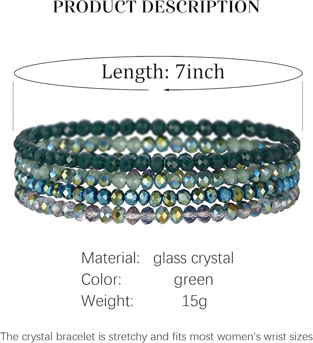 Noessla Beaded Boho Stretch Bracelet Colorful Stackable Crystal Beads Bracelets Trendy Costume Jewelry Mothers Day Gifts for Women