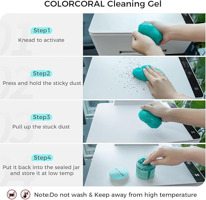 COLORCORAL Car Cleaning Gel 2Pack Car Clean Putty, Universal Car Interior Cleaner Slime, Perfect Keyboard Cleaning Kit Supplies, Auto Detailing Tools Accessories, Dust Remover Gifts for Men Women