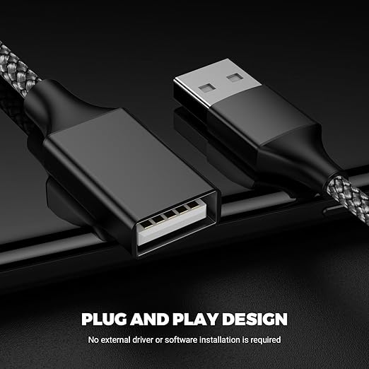 USB Y Splitter 1 in 3 Out (1Ft/30cm), USB Male to 3 Female Cable for PC/Laptop/MacBook/Keyboard/PS4/PS5/Flash Drive/LED Etc.(Black)
