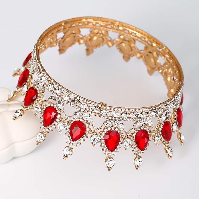 FORSEVEN Queen Crown Rhinestone Wedding Crowns and Tiaras for Women Costume Party Hair Accessories Princess Birthday Crown Crystal Bridal Crown Halloween Decorations Headband