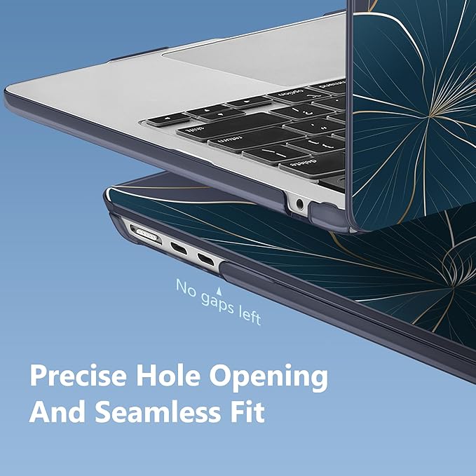 Mektron Compatible with M4 MacBook Air 15 inch Case 2025 A3241 2024 2023 M3 A3114 A2941 M2 Liquid Retina Display Touch ID, Plastic Hard Case & Keyboard Skin & Screen Protector - Floral C348