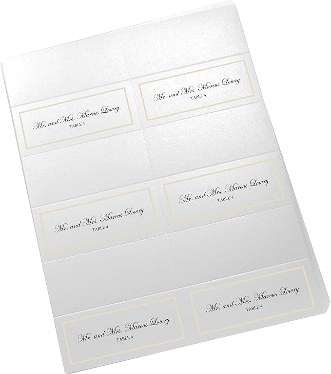 Single Line Border Printable Place Cards, Ivory (Choose Color), Set of 150 (25 Sheets), Laser & Inkjet Printers - Wedding, Party, Dinner, and Special Events - Made in the USA