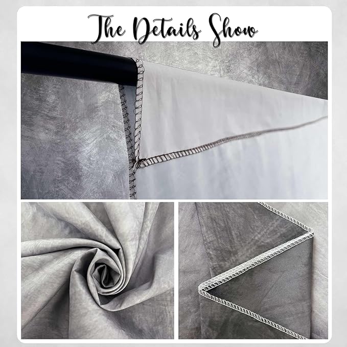 Abstract Professional Photography Backdrop for Portrait Photo Props Booth Background Photoshoot Studio with Polyester Fabric Roller Pocket on Top (8x12ft,Grey,No Stand)