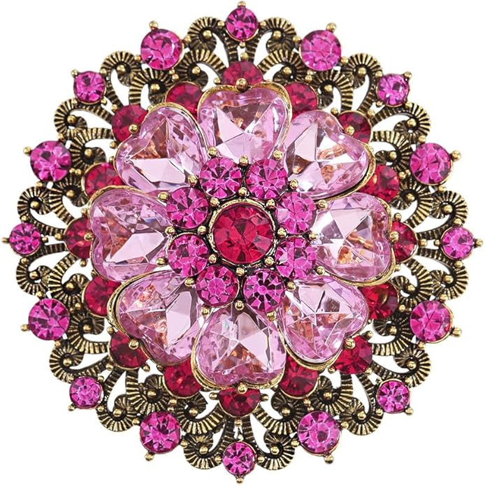 Rhinestone Crystal Flower Brooch Pin Sparkling Large Crystal Sunflower Brooch Vintage Floral Lapel Pins Rhinestone Flower Bouquet Broochs Rose Snowflake Broochs Wedding Bridal Dress Jewelry for Women